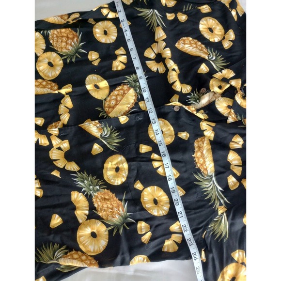 REYN SPOONER All Over Print Floral HAWAIIAN Shirt Pineapples Spun Rayon Aloha L - Picture 8 of 9